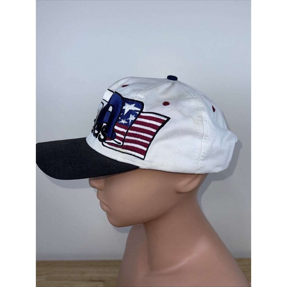 Vintage Adidas USA Flag Logo Embroidered Snapback Hat Adjustable White - Picture 2 of 8